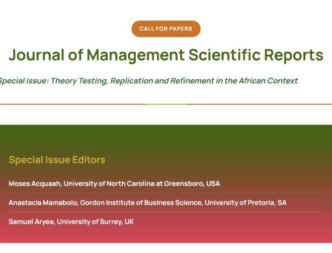 Call for Papers: Special Issue: Theory Testing, Replication and Refinement in African Management Research